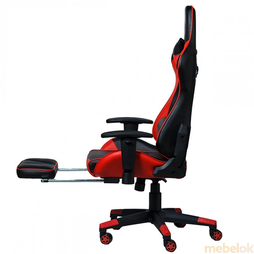 стул с видом в обстановке (Компьютерное геймерское кресло Drive с подставкой для ног BL1013 Black-red)