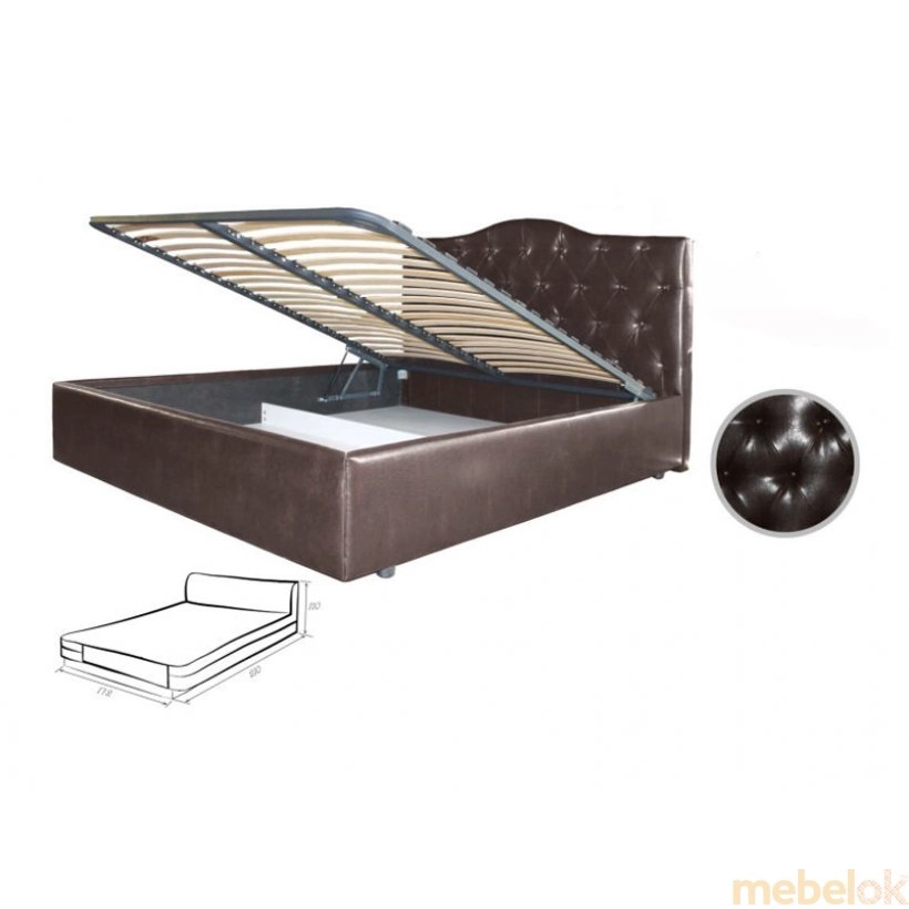 кровать с видом в обстановке (Кровать Медея 160х200 с подъемным механизмом)