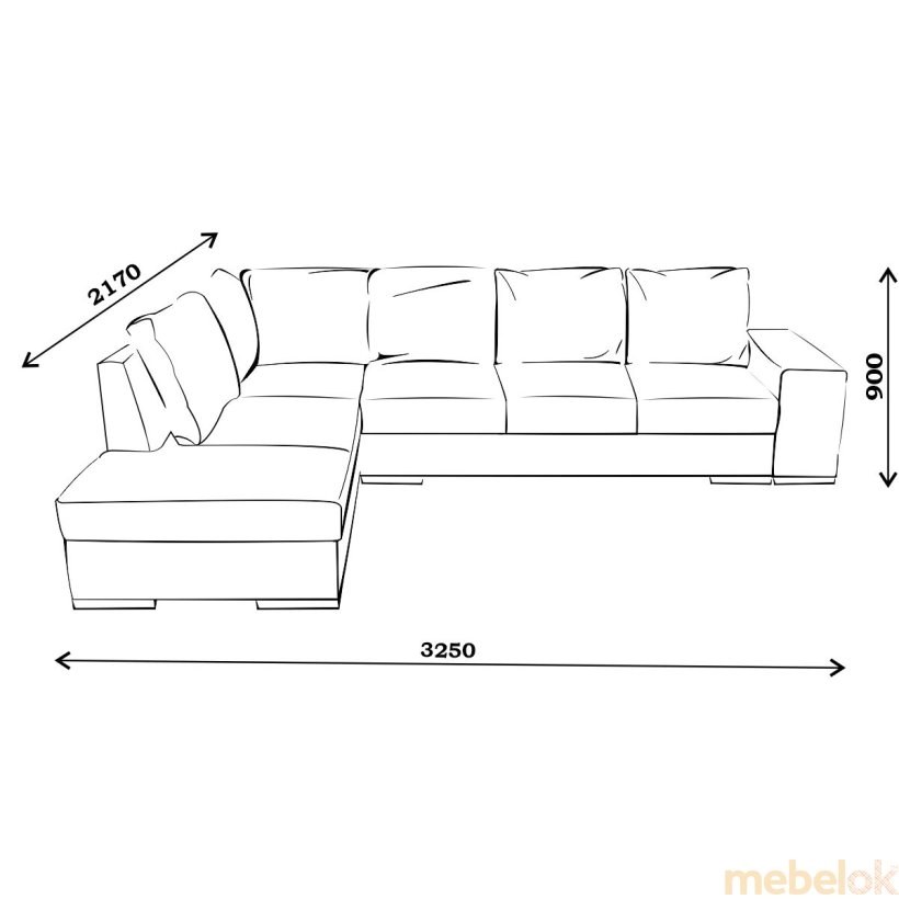 диван з виглядом в обстановці (Диван кутовий Гаррі 3ДК)