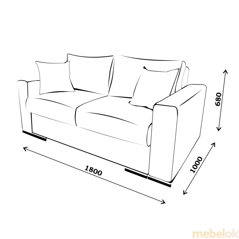 диван з виглядом в обстановці (Диван Поло 2Д)