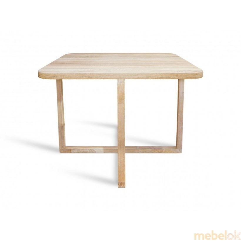 комплект стіл + стілець з виглядом в обстановці (Стіл обідній зі стільцями Мірайя Q дуб-12 (123-41))