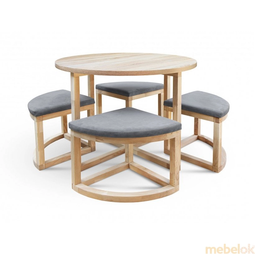 Стол обеденный со стульями Мирайя R дуб-16 ( 257836)