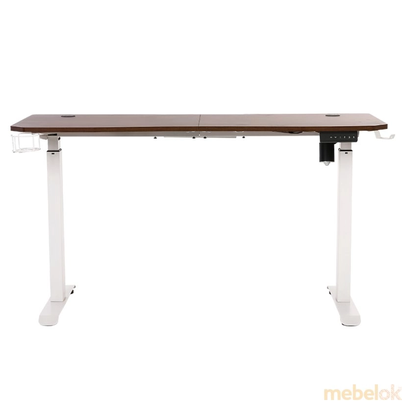 стол с видом в обстановке (Компьютерный стол моторизированный Vast PRO (HTD-051) Wallnut/White)