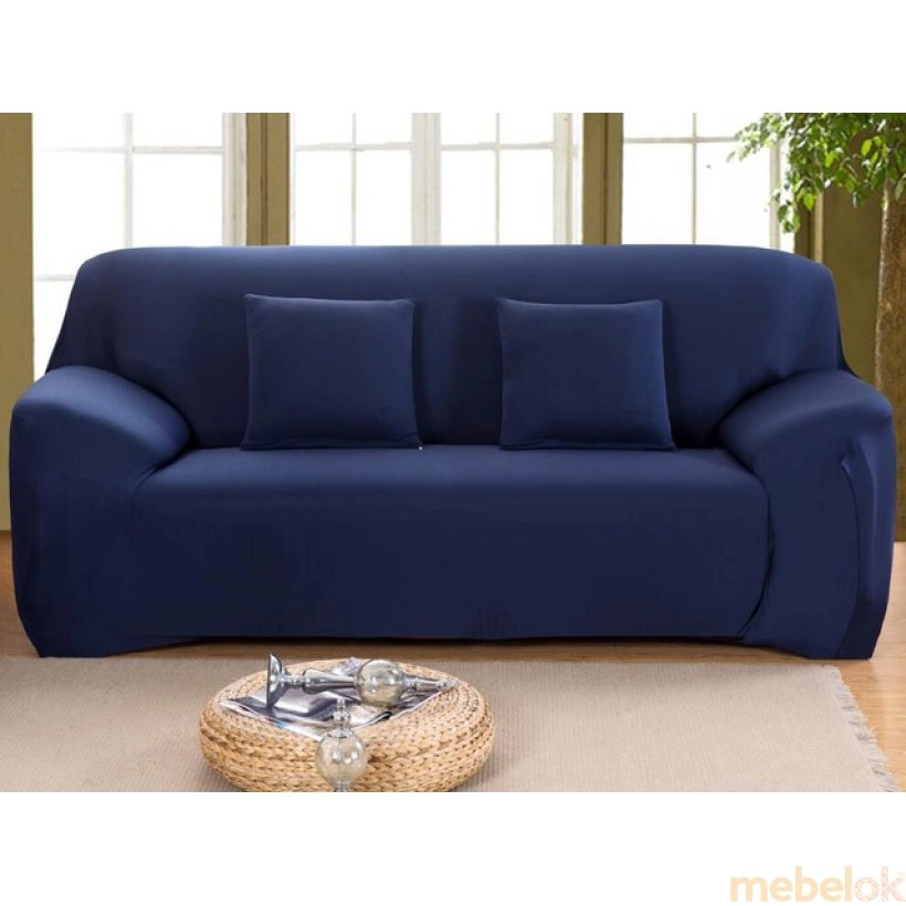 Чехол на трехместный диван 195х230 синий