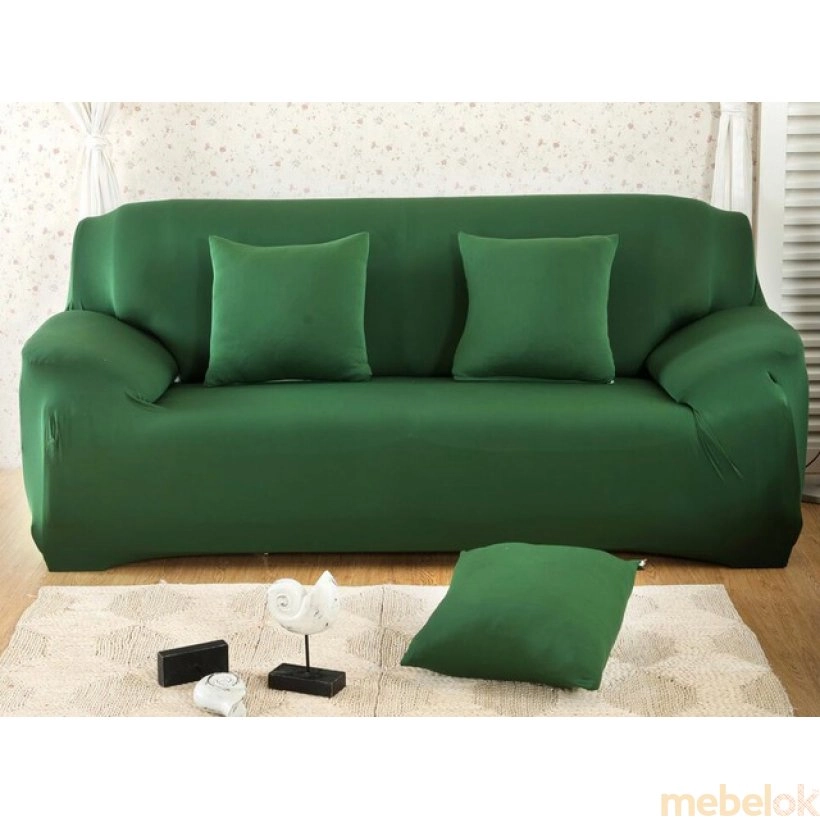 Чехол на трехместный диван 195х230 зелёный