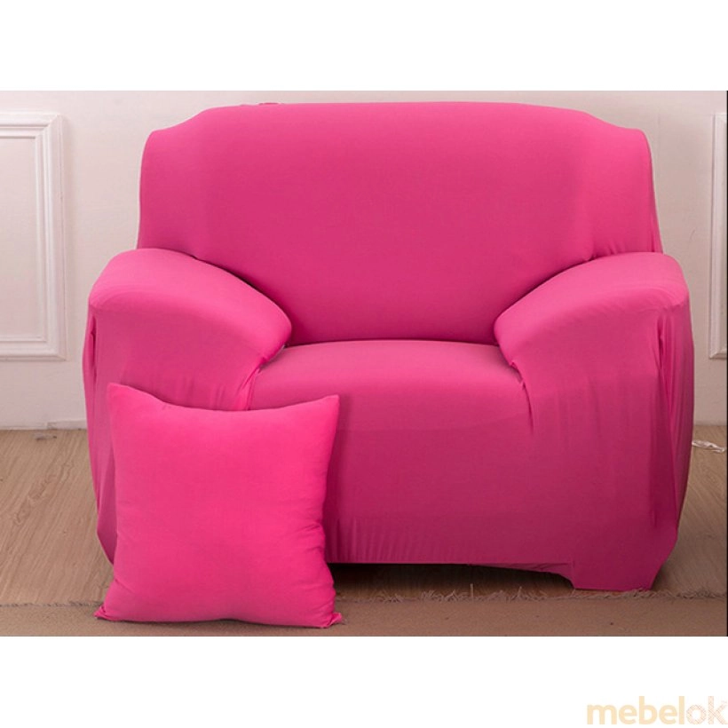 Чехол на кресло универсальный розовый