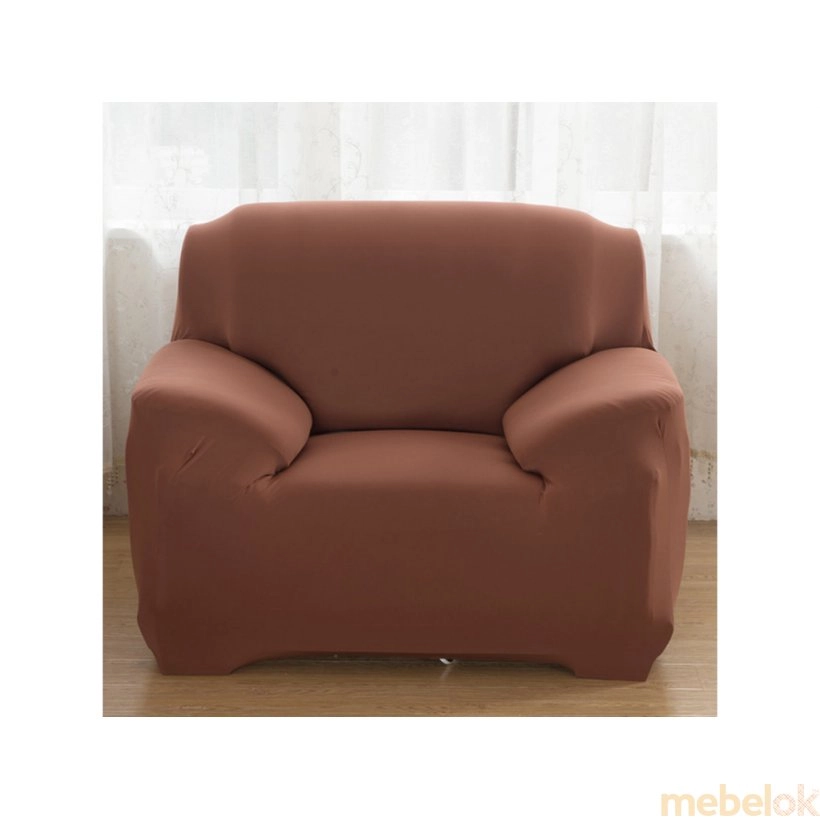 Чехол на кресло универсальный 90х140 коричневый (кирпичный)