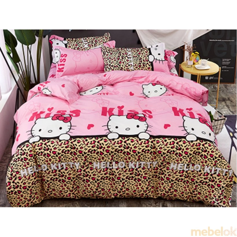 Детское постельное белье сатин принт Hello Kitty 150х200