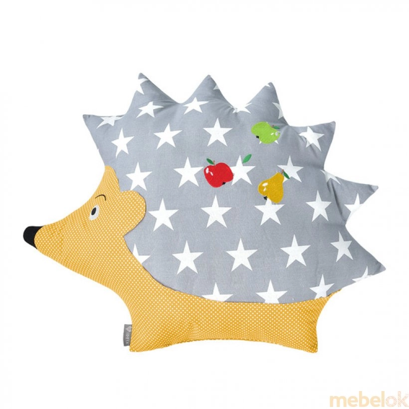 Декоративная подушка-игрушка Ежик желтый
