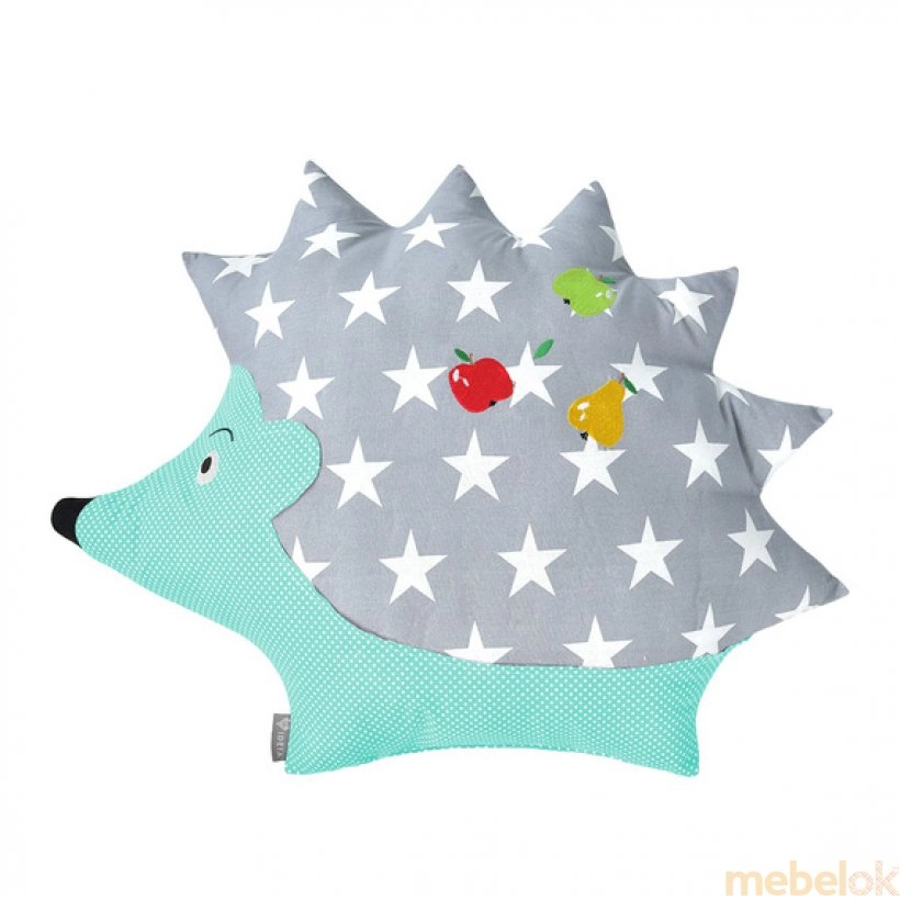 Декоративна подушка-іграшка Їжачок м'ятний