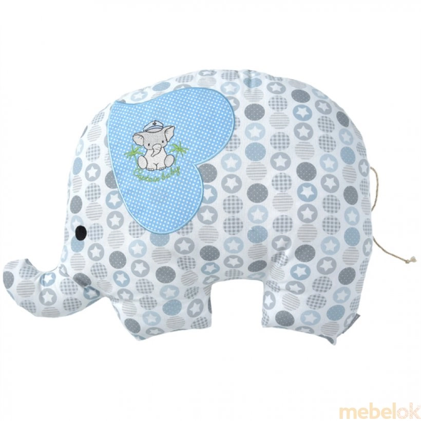 Декоративная подушка-игрушка Слоник голубой