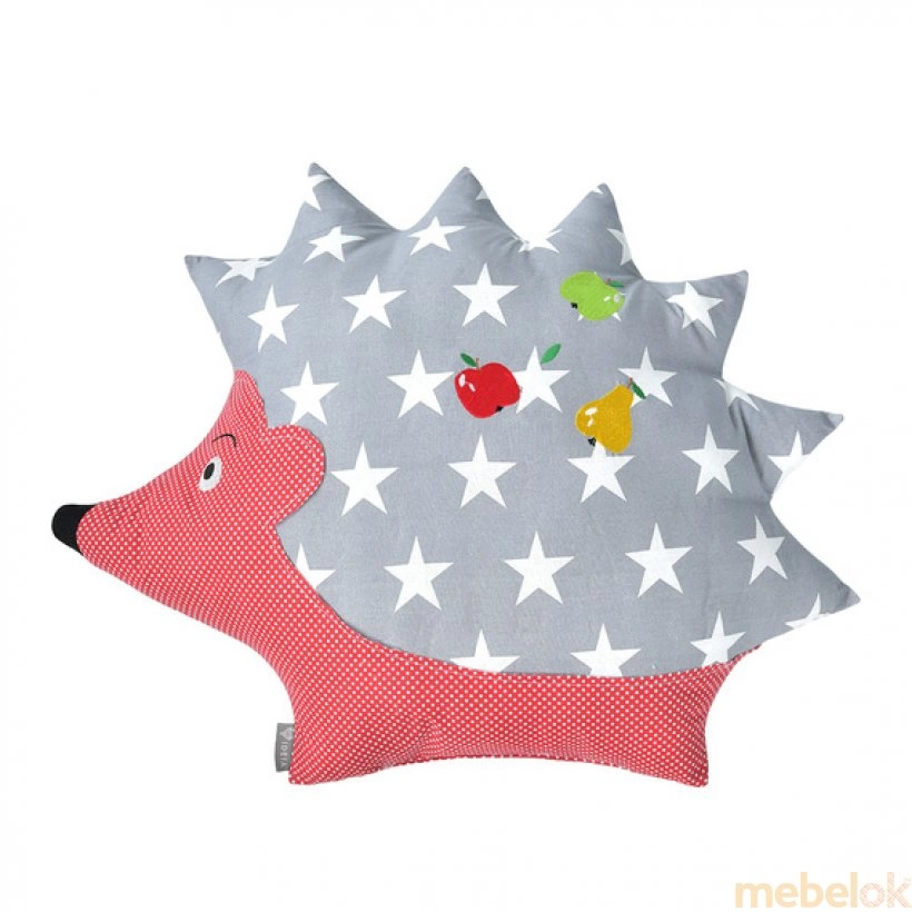 Декоративна подушка-іграшка Їжачок червоний