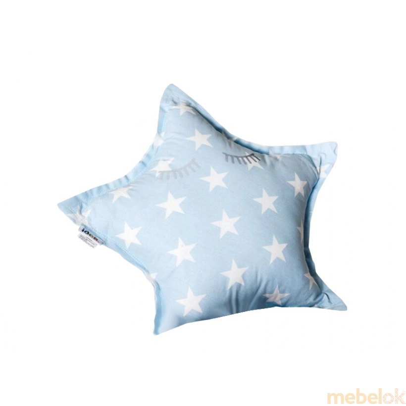 Декоративная подушка Звездочка 45х45 бело-голубая