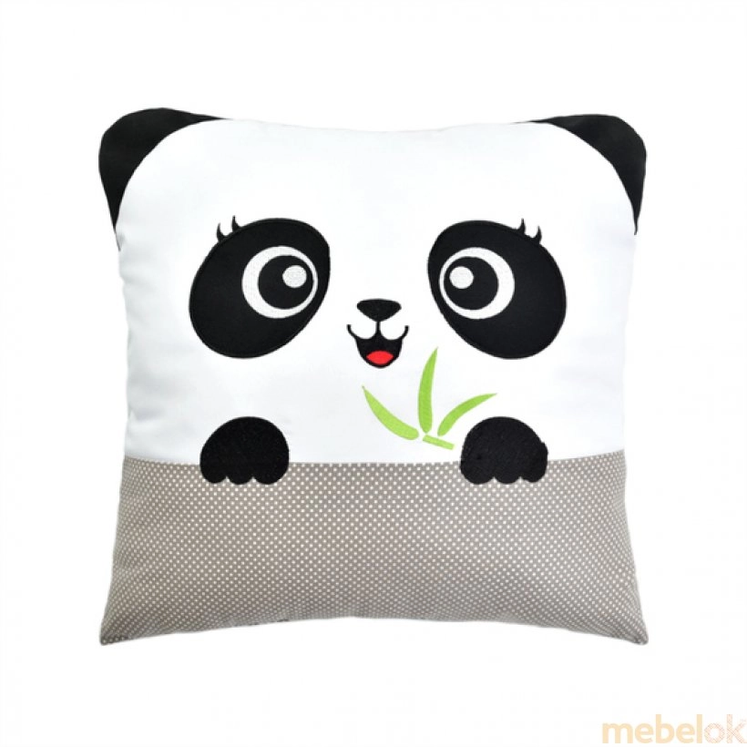 Декоративная подушка Панда серый