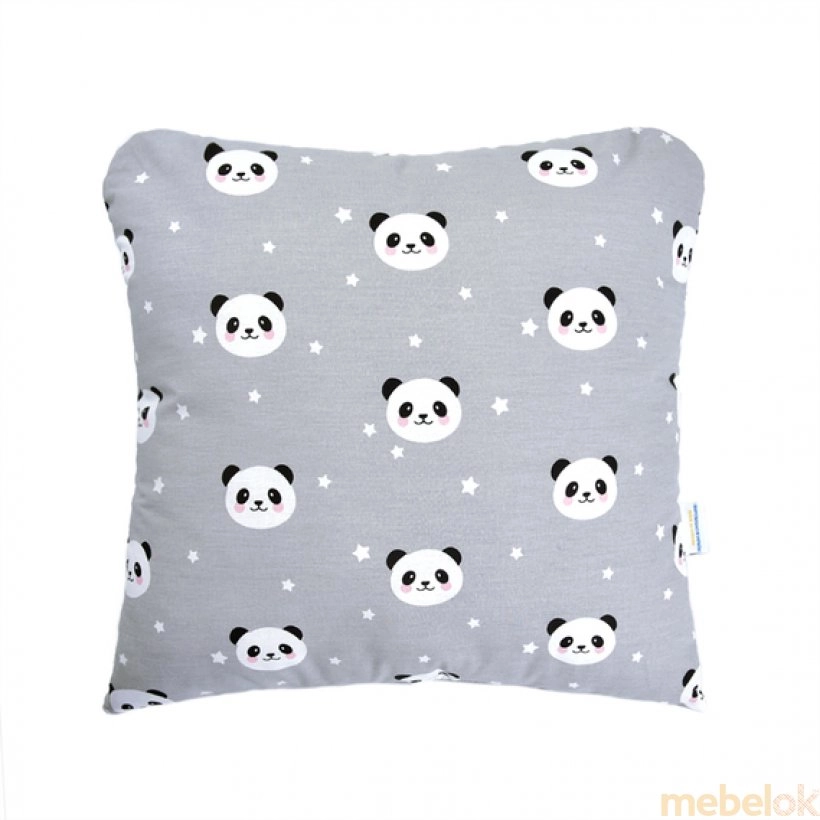 подушку с видом в обстановке (Декоративная подушка Панда серый)
