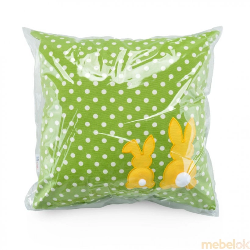 Подушка декоративна з вишивкою зайчик салатовий від фабрики IDEIA (Ідея)