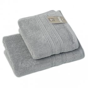 Махровое полотенце Aqua fiber Premium 70x140 серый