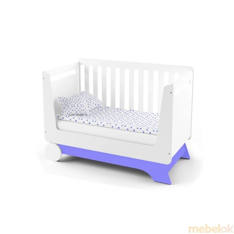 Кроватка-трансформер для новорожденного Nova Kit белая/индиго от фабрики Indigo Wood (Индиго Вуд)