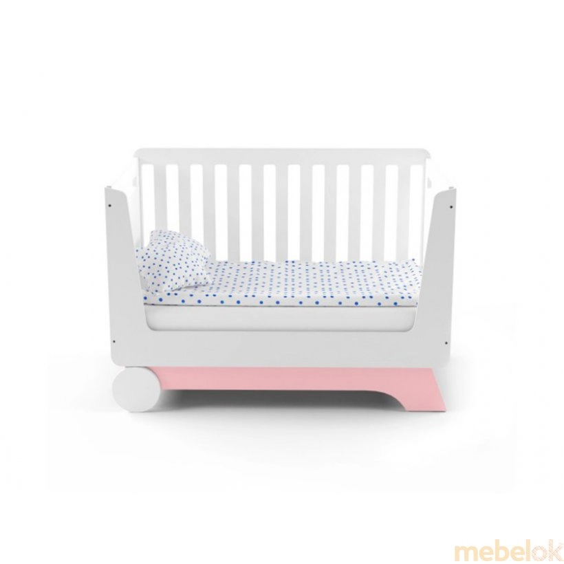 Кроватка-трансформер для новорожденного Nova Kit бело/розовая от фабрики Indigo Wood (Индиго Вуд)