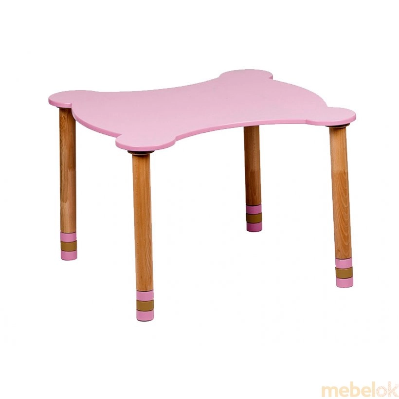 Стол фигурный розовый