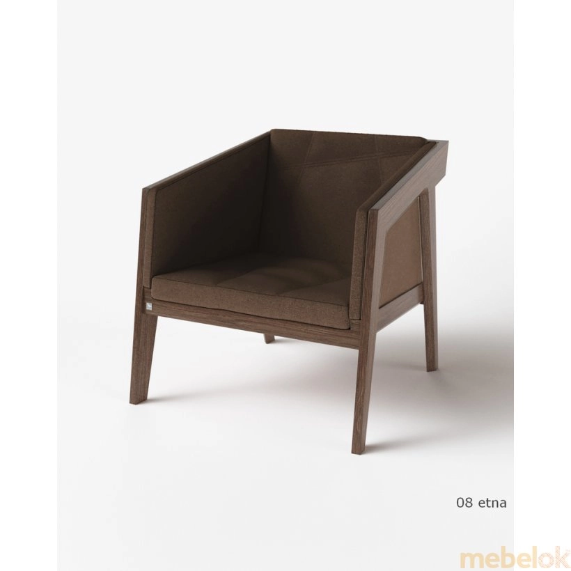 стул с видом в обстановке (Кресло Air 2 Armchair Dark Brown Soft рогожка)