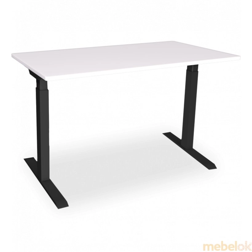 Стіл із регулюванням висоти E-table UNIVERSAL Біло-чорний