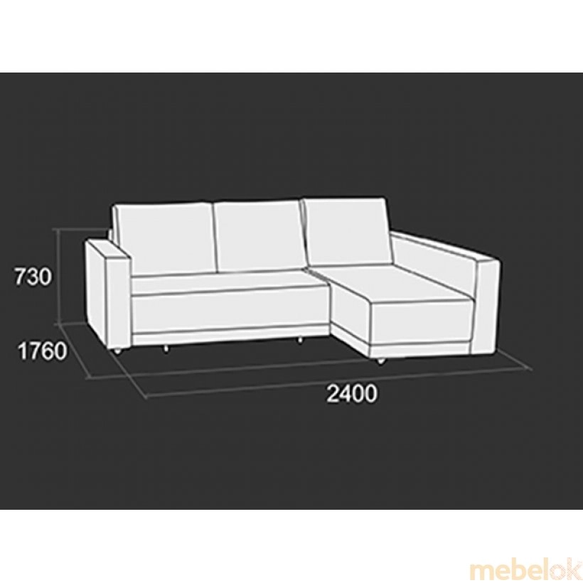 диван с видом в обстановке (Угловой диван-кровать Летти-2)