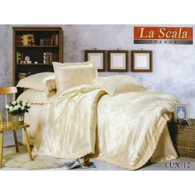 Двуспальный жаккардовый комплект постельного белья Lux-12