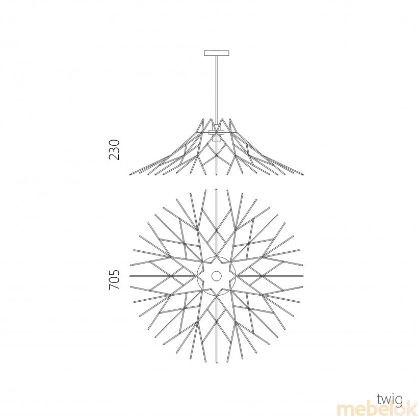 Подвесной светильник TWIG от фабрики Levantin Design (Левантин Десигн)