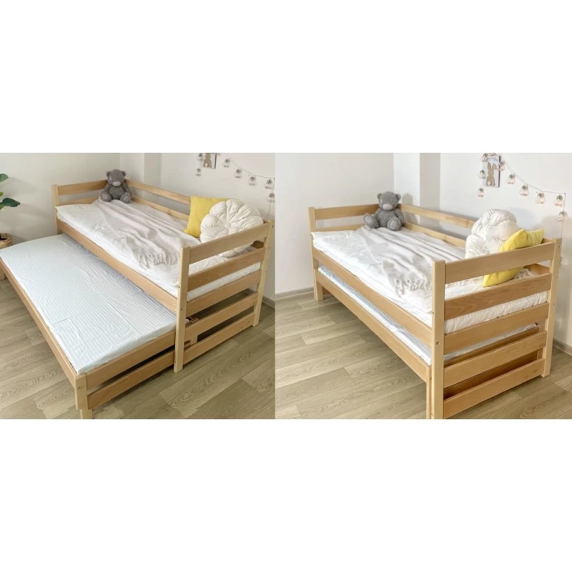 Ліжко Соня-1 80х190 із щита бука з висувним спальним місцем
