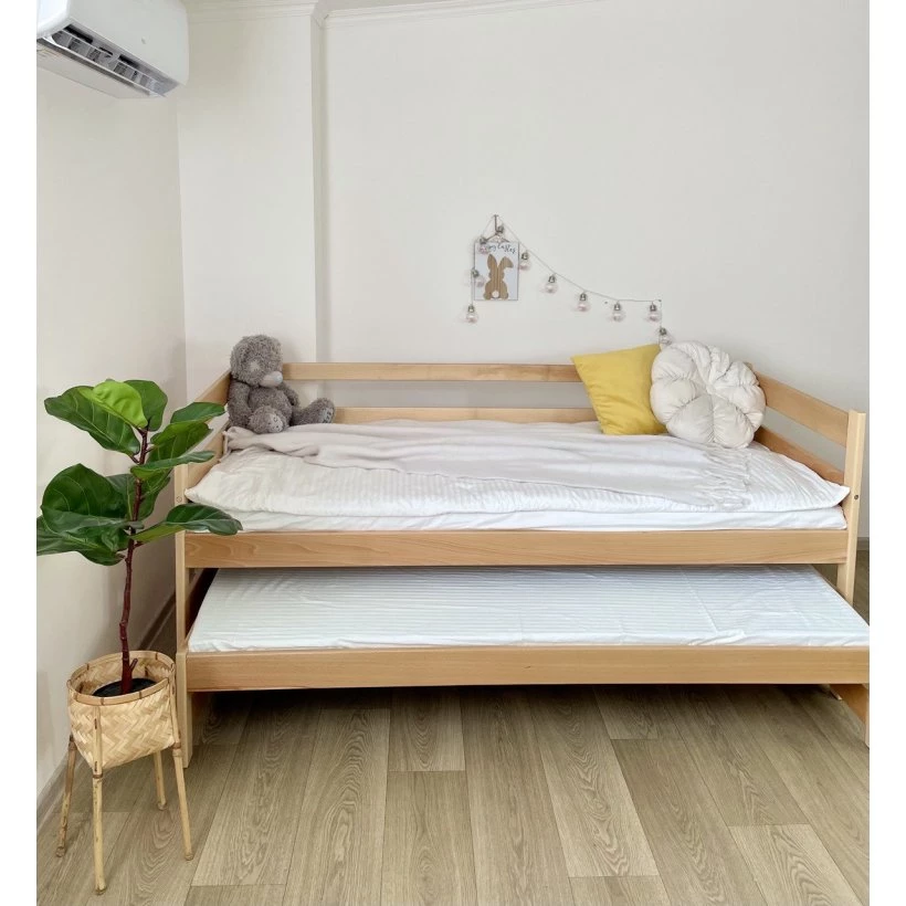Ліжко Соня-1 80х190 із щита бука з висувним спальним місцем