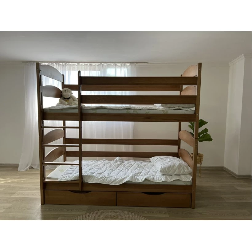 Двоярусне ліжко Лакки з масиву бука 90х200