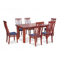 Комплект обеденный стол Классик махонь + 6 стульев Версаль