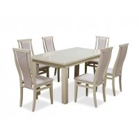 Комплект обеденный стол Классик слоновая кость + 6 стульев Марэк 3