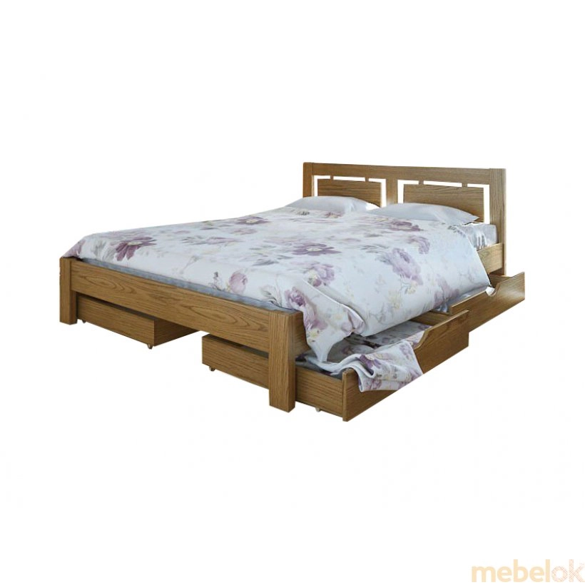 Кровать Пальмира  с ящиками 180 из дуба