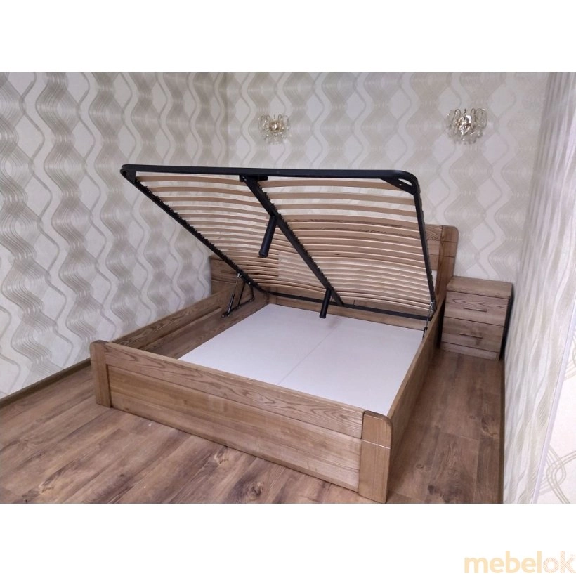 ліжко з виглядом в обстановці (Ліжко Марокко 160 з підйомним механізмом ясен)