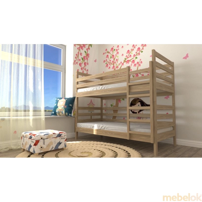 Дитяче ліжко Дуо 90x190 ясен від фабрики Meblikoff (Меблікофф)
