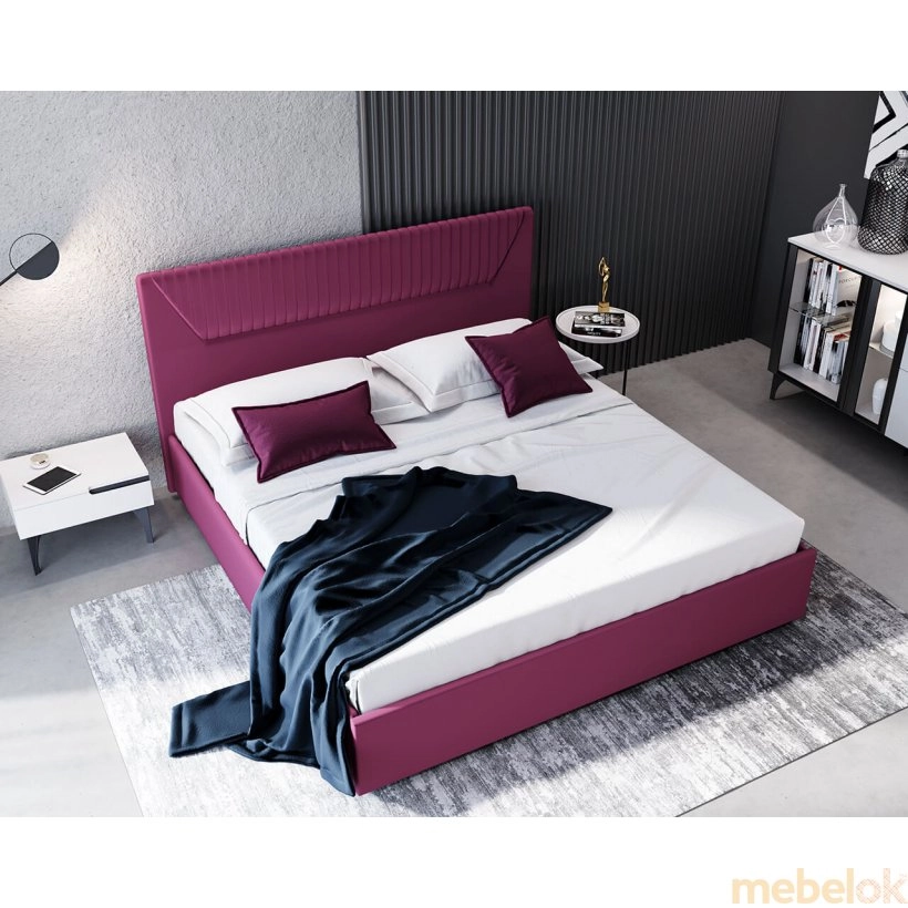 кровать с видом в обстановке (Кровать Merx Greta с подъемным механизмом 90x200)