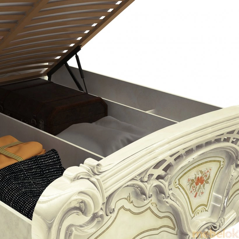 Кровать Реджина 180х200 с подъемным механизмом Радика беж с другого ракурса