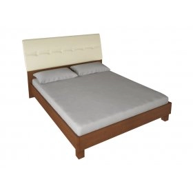 Кровать 180х200 Терра ваниль/вишня бюзум с мягкой спинкой