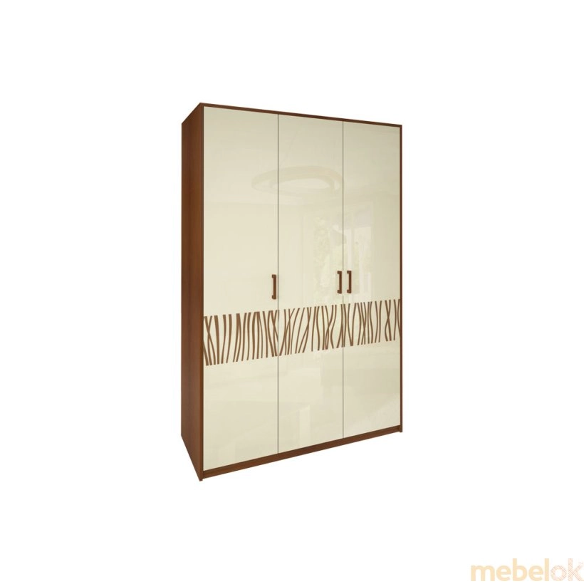 Шкаф трехдверный Терра ваниль/вишня бюзум без зеркал