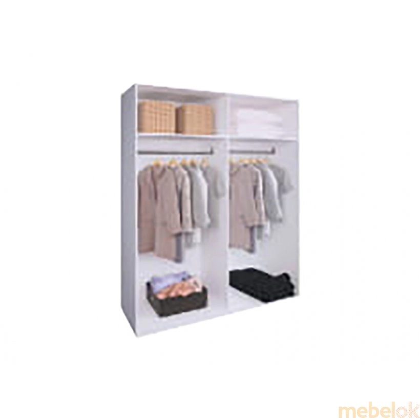 Шкаф четырехдверный Виола белый глянец/черный мат без зеркал от фабрики MiroMark (МироМарк)