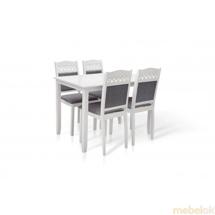 Комплект стол и 4 стула Бродвей белый от фабрики Микс мебель (Mix mebel)
