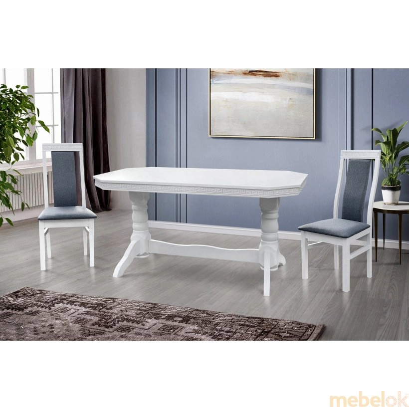 Стол обеденный Буковель 160-200х90 белый от фабрики Микс мебель (Mix mebel)