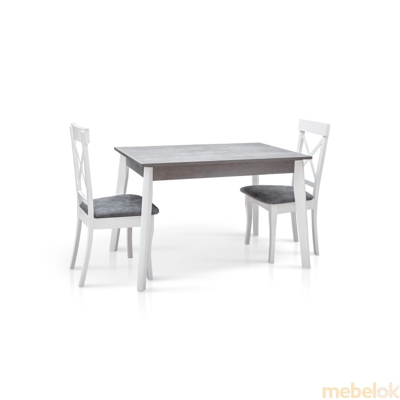 Стол Портленд 113-163х69,5 белый/серый от фабрики Микс мебель (Mix mebel)