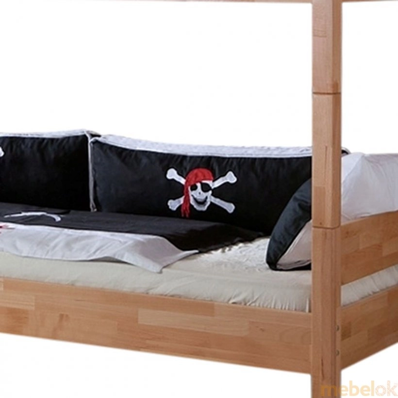 кровать с видом в обстановке (Двухъярусная кровать B-09 80х190)