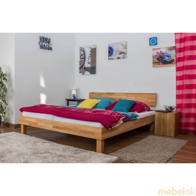 Двуспальная кровать b 108 180х200 из массива бука від фабрики Mobler (Моблер)