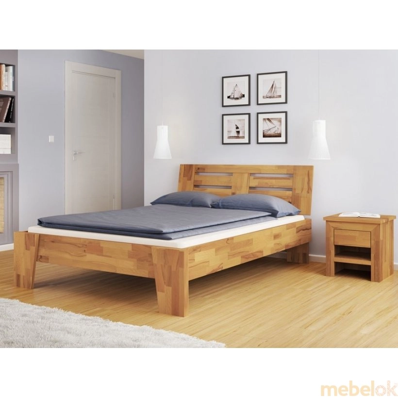 Двуспальная кровать b 112 180х200 из массива бука