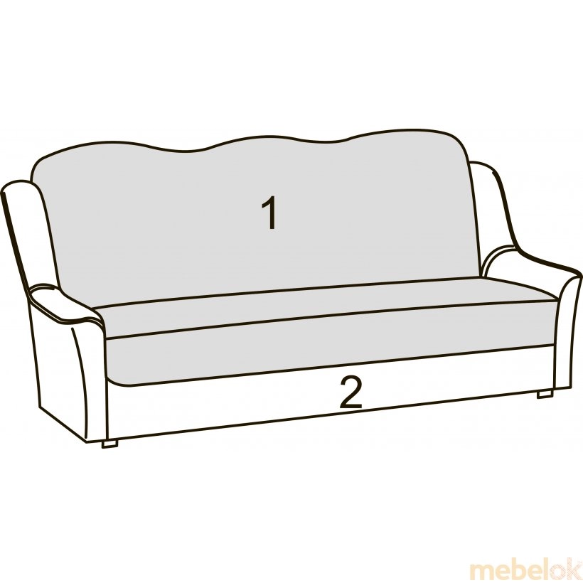 диван з виглядом в обстановці (Диван Бокал 3-х місний)