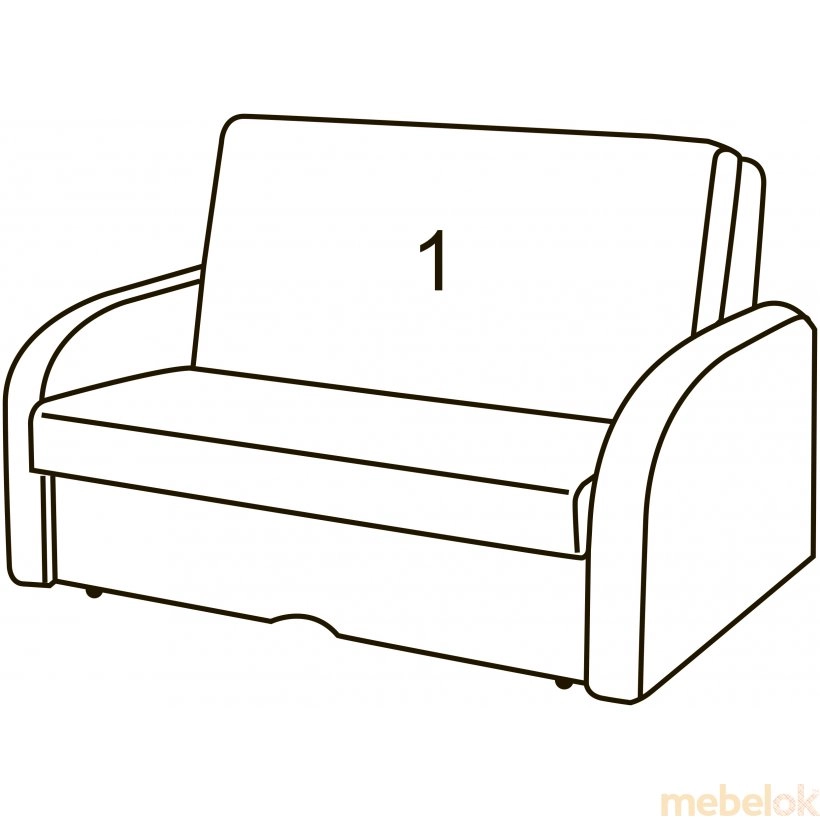 диван з виглядом в обстановці (Диван Малютка 65)